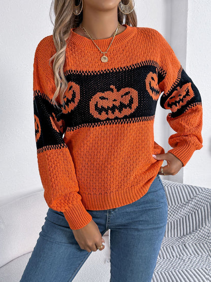 Halloween Pumpkin Head Women's Pullover