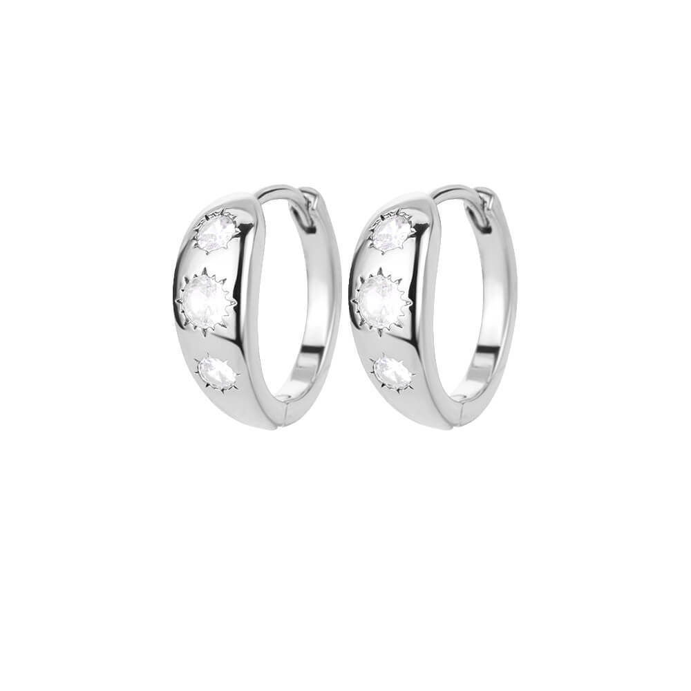 Personality Minimalist Elegant Love Design Inlaid Zircon Ear Ring