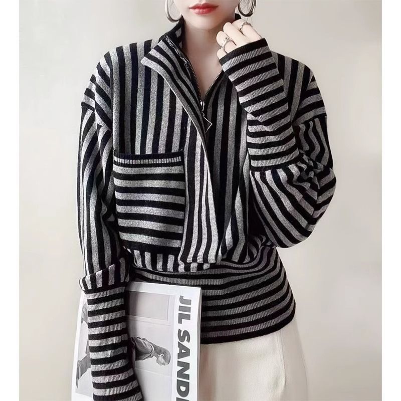 Striped Age-reducing Soft Glutinous Sweater