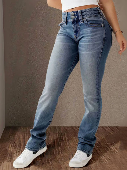 Spring & Summer Women’s Stretch High-Waist Jeans: Casual, Washed & Trendy