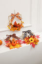 Orange Halloween Thanksgiving Artificial Floral Hoop Wreath