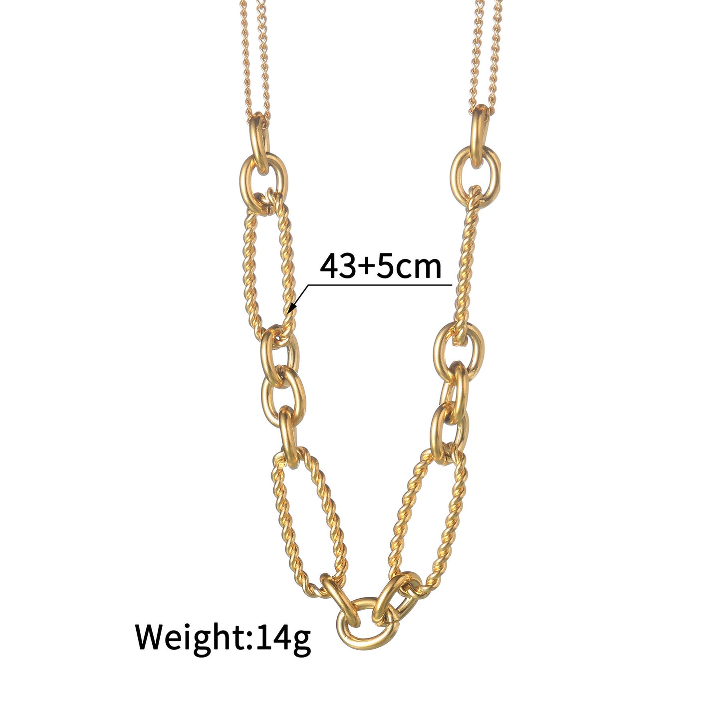 Fashion Multi-layer Gold Chain Necklace Bracelet