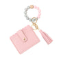 Women's Silicone Beads PU Tassel Silicone Bracelet Keychain