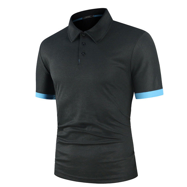 Men's Polo Shirt Short-sleeved T-shirt Color Matching Casual Top