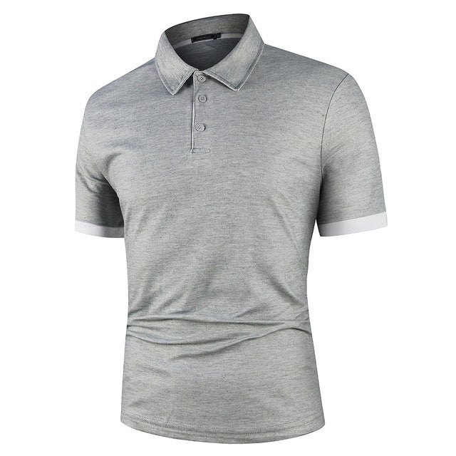 Men's Polo Shirt Short-sleeved T-shirt Color Matching Casual Top