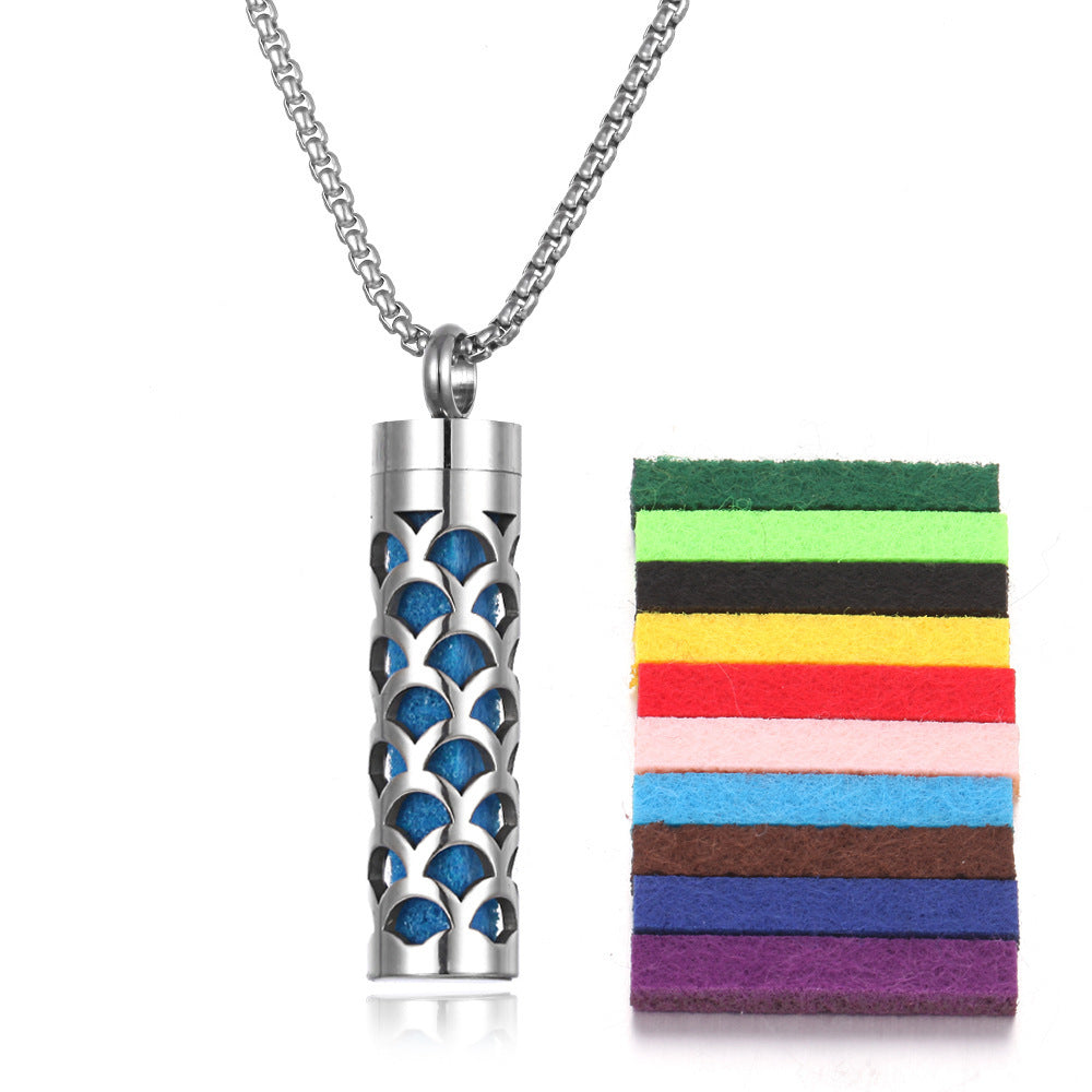 Aromatherapy Pendant Perfume Bottle Essential Oil Titanium Steel