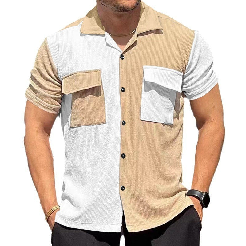 Breathable Casual Beach Shirt Short Button