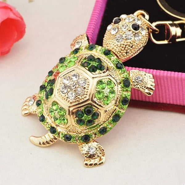 Novelty Rhinestone Tortoise Keychain