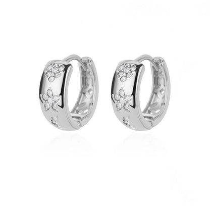 Personality Minimalist Elegant Love Design Inlaid Zircon Ear Ring