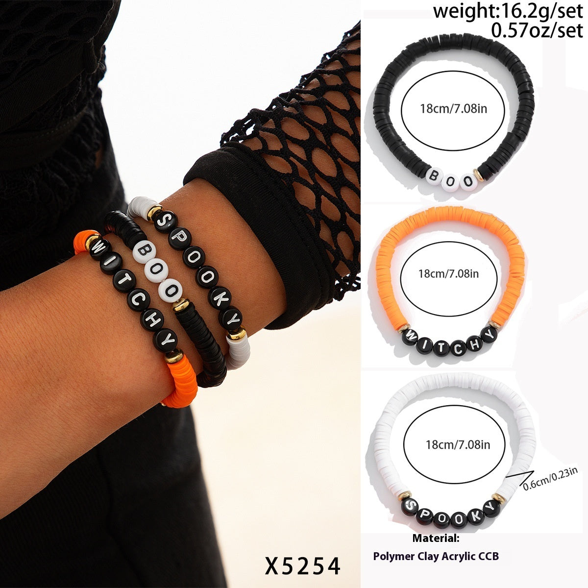 European And American Halloween New Skull Pumpkin Bracelet Suit