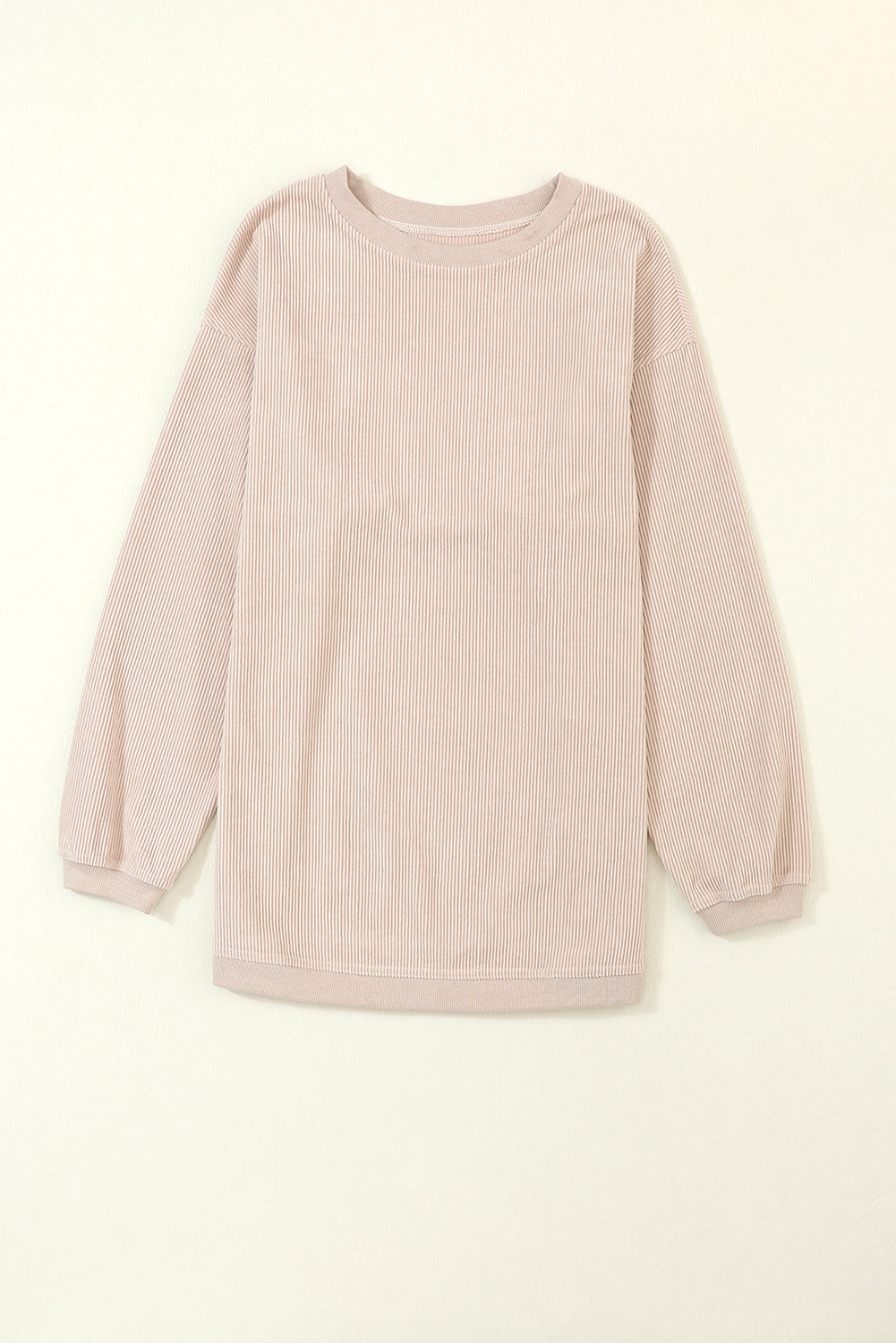 Apricot Ribbed Corduroy Oversized Sweatshirt