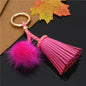 Mink Fur Rivet Tassel Keychain