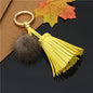 Mink Fur Rivet Tassel Keychain