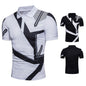 Men's Casual Geometric Print Short-sleeved POLO Shirt