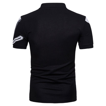 Men's Casual Geometric Print Short-sleeved POLO Shirt