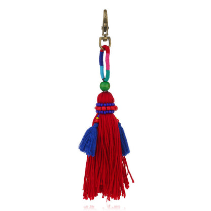 Bohemian DIY Handmade Beaded Wool Woven Colorful Tassel Pendant