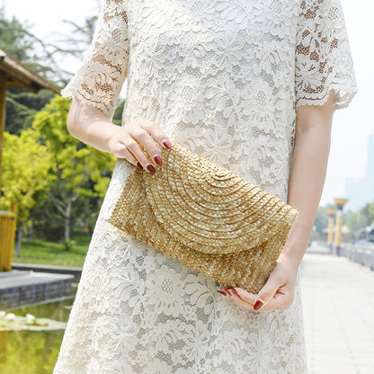 Beach Woven Straw Bag Handmade Straw Bag