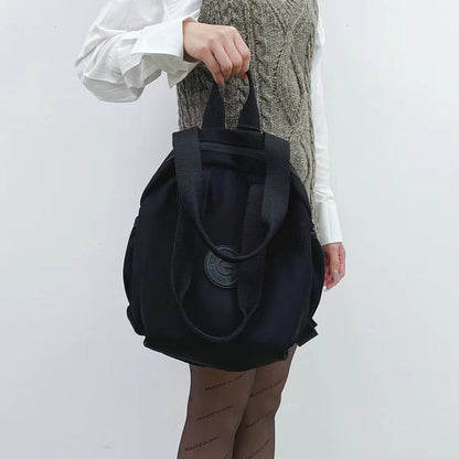 Black Round Bags Women Fashion Large Capacity Multifunctional Backpack Shoulder Bag Handbag