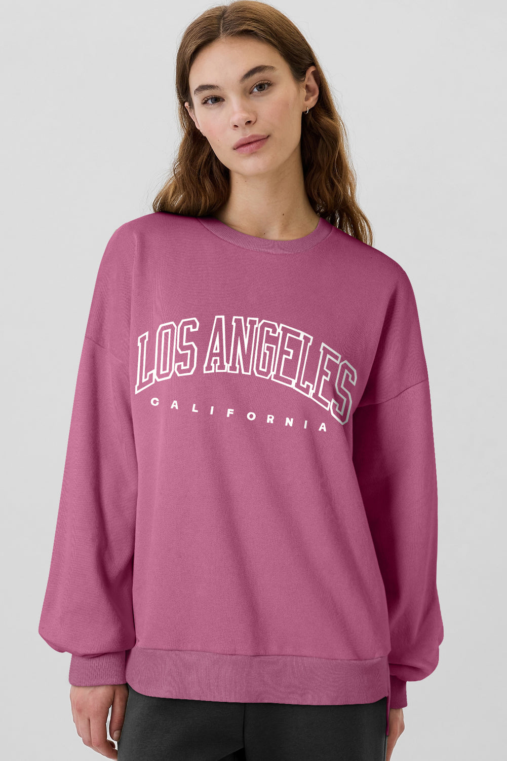 Valerian LOS ANGELES CALIFORNIA Graphic Drop Shoulder Sweatshirt