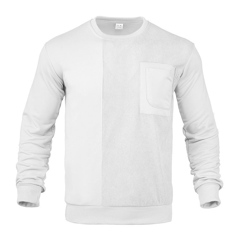 Patchwork Round Neck Men's Casual Sweatshirt