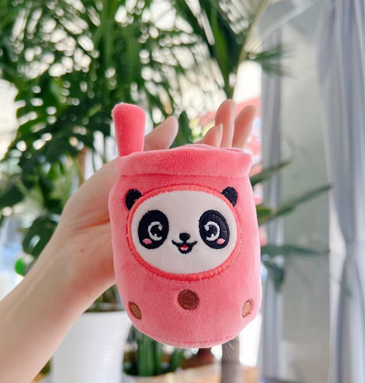 11cm Mini Panda Boba Milk Tea Plush Keychain - Adorable Kawaii Bubble Tea Accessory