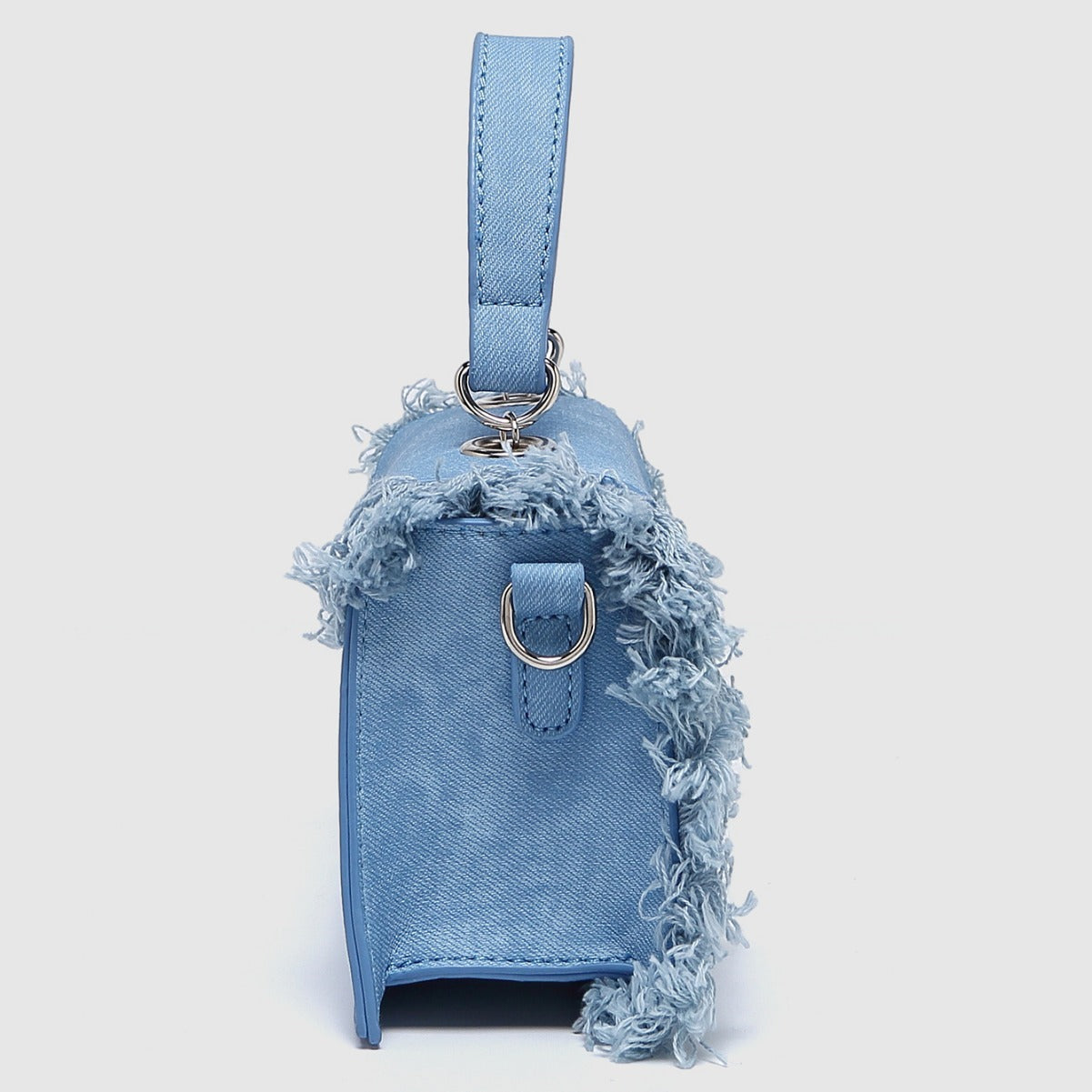 Retro Tassel Bag Denim Blue Mini Crossbody Bag