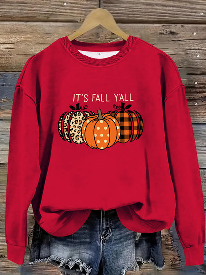 Round Neck Halloween Pumpkin Sweater