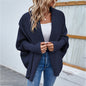 Cozy Loose Knit Bat Sleeve Cardigan - Autumn/Winter Women's Fashion Sweater with Large Lapel