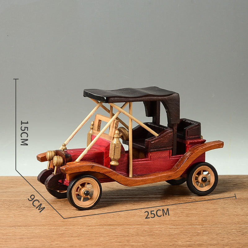 Retro Creative Home Desktop Wooden Vintage Car Ornaments