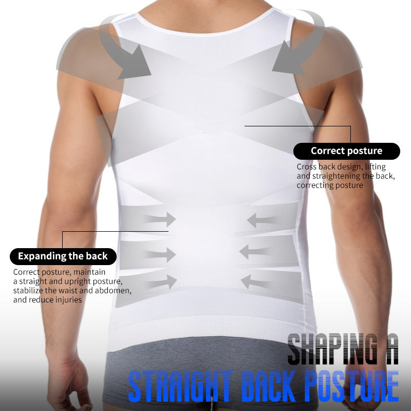 140D Men's Body Shapers Fitness Vest Sports Body