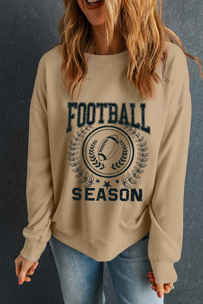 Khaki Rugby FOOTBALL SEASON Graphic Game Day Sweatshirt