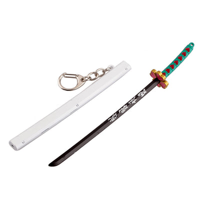 Japanese Wheel Knife With Sheath Sword Weapon Model Metal Keychains