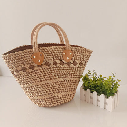 Simple Retro Handmade Aquatic Straw Woven Handmade Bag