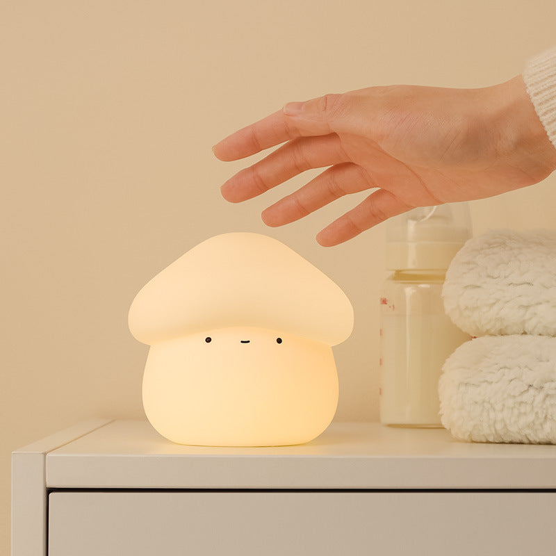 UNew Mushroom Small Night Lamp Cute Silicone Sleeping Timing Night Light Bedside Interesting Charging Ambience Light Room Decor Home Decor