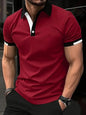 3D Count Solid Color Lapel Short Sleeve Polo Shirt Casual Loose