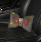 Diamond Crystal Bowknot Car Neck and Waist Pillows | Rhinestone Bling Headrest Support