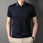 T-shirt Men's Polo Collar Solid Color Thin