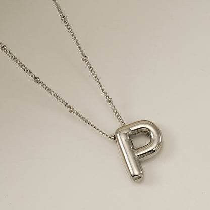 Titanium Steel Silver Glossy English Letter Pendant