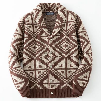 Men's Casual Geometric Jacquard Sweater