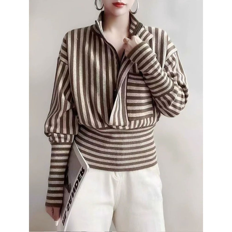 Striped Age-reducing Soft Glutinous Sweater