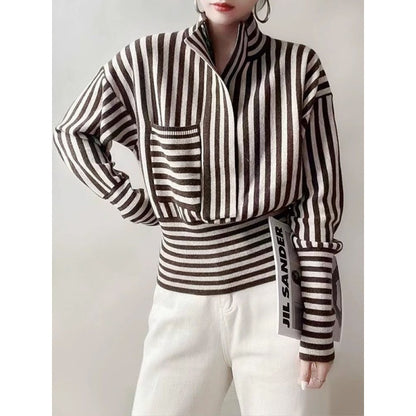 Striped Age-reducing Soft Glutinous Sweater