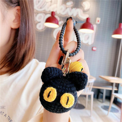 Internet Celebrity Ins Lamb Black Cat Car Key Ring Handbag Pendant Hand Woven