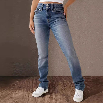 Spring & Summer Women’s Stretch High-Waist Jeans: Casual, Washed & Trendy