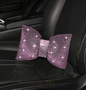 Diamond Crystal Bowknot Car Neck and Waist Pillows | Rhinestone Bling Headrest Support