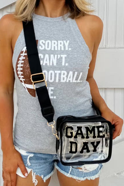 Fiery Red GAME DAY Rugby Football Clear Shoulder Bag