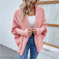 Cozy Loose Knit Bat Sleeve Cardigan - Autumn/Winter Women's Fashion Sweater with Large Lapel