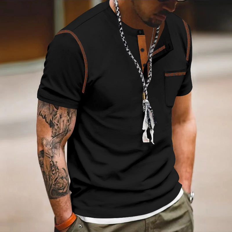 Men's Color Matching Short Sleeve