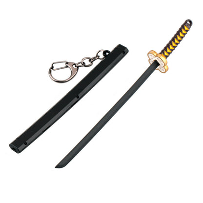 Japanese Wheel Knife With Sheath Sword Weapon Model Metal Keychains