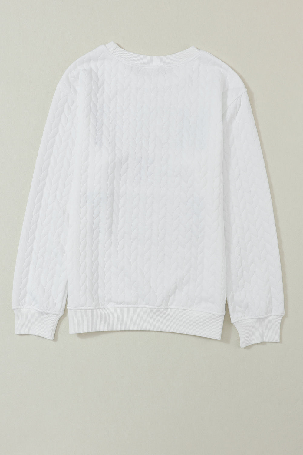 White Merry And Bright Cable Knit Pullover Sweatshirt