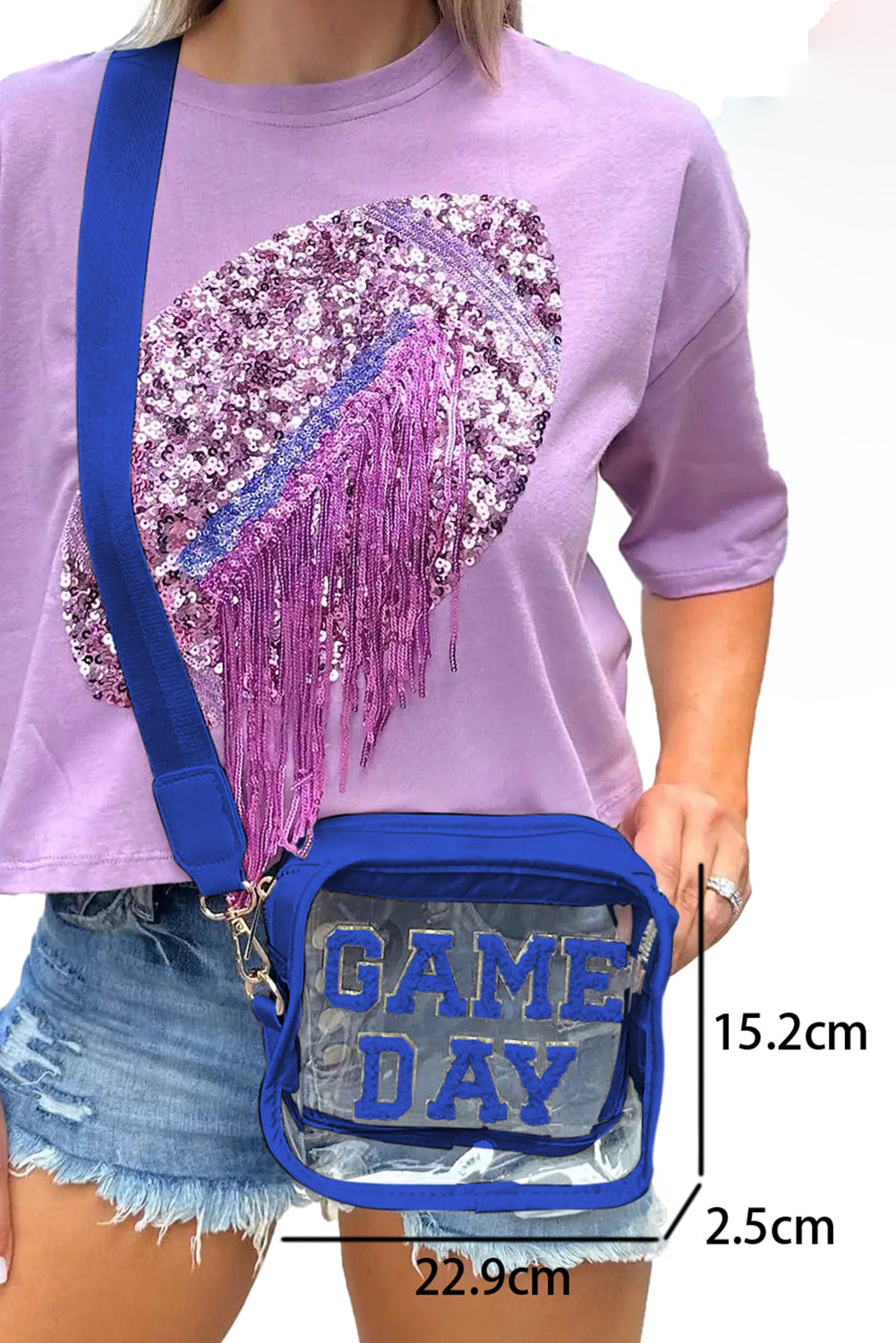 Fiery Red GAME DAY Rugby Football Clear Shoulder Bag